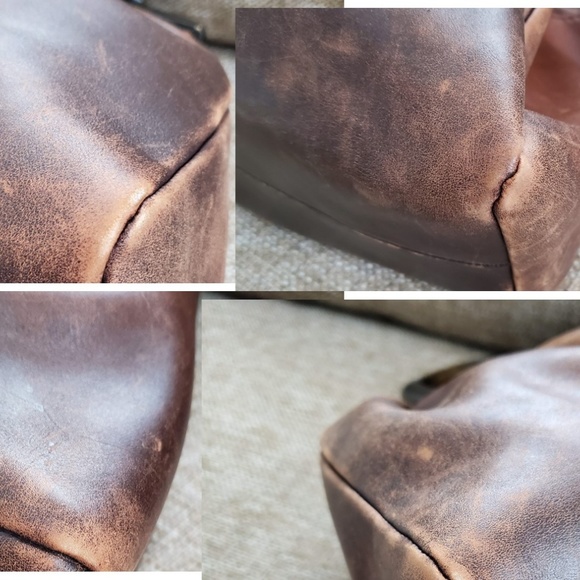 Wood Handle Gucci Distressed Brown Leather Handbag - Picture 8 of 8